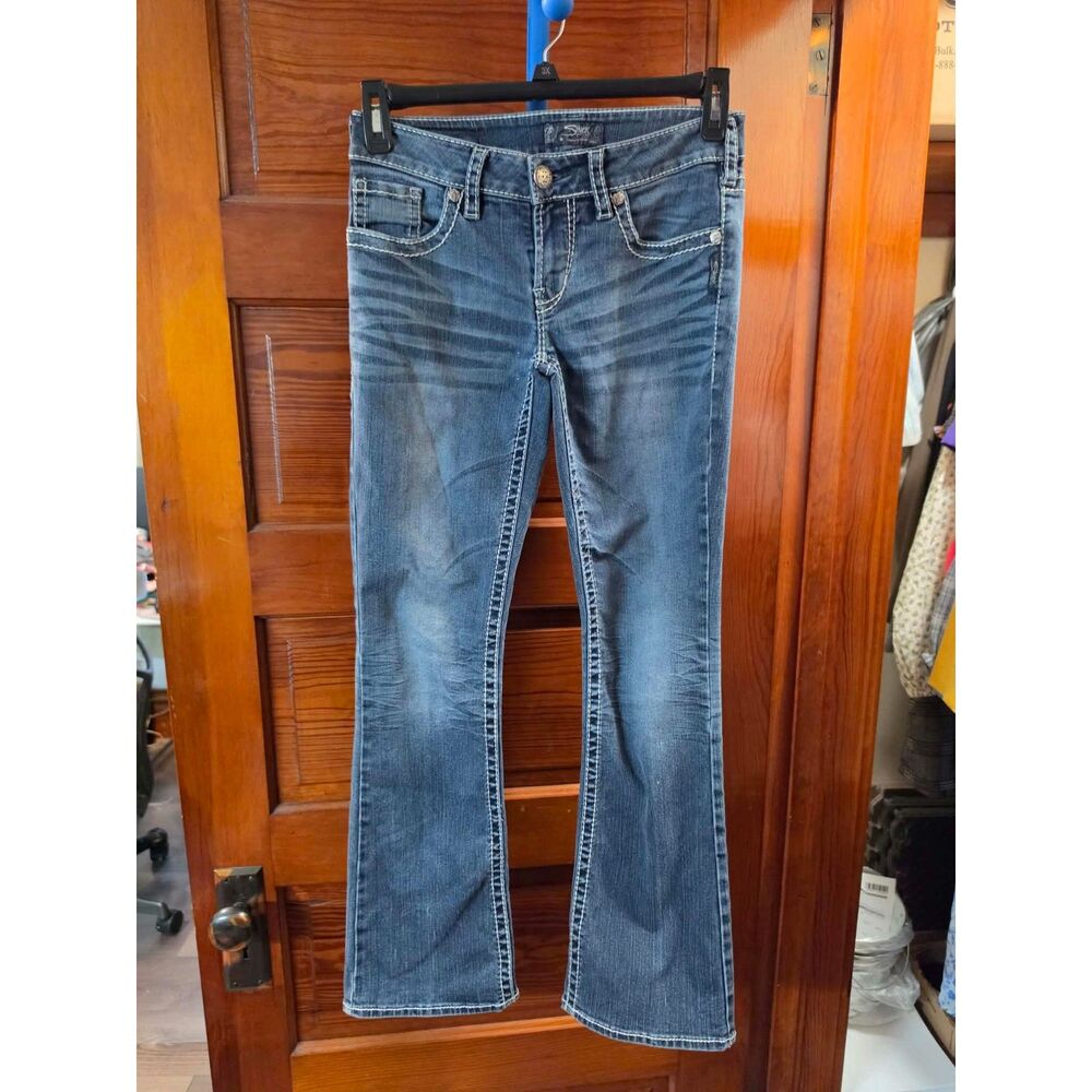 Silver Jeans Co Aiko Women’s 28x31 Bootcut Jeans Medium Wash Y2K Western